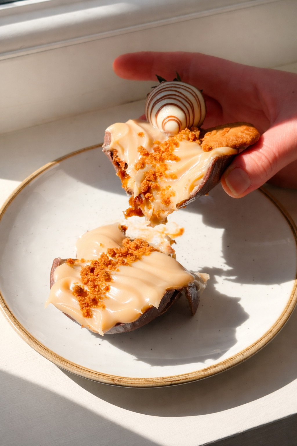 Strawberry & Biscoff Loaded Easter Egg